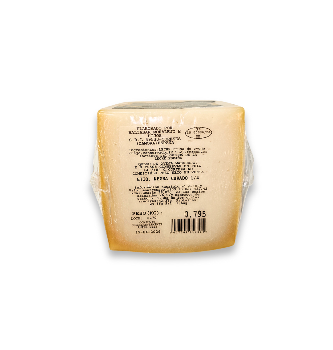 Queso Curado Puro Oveja Los Vivales Leche Cruda
